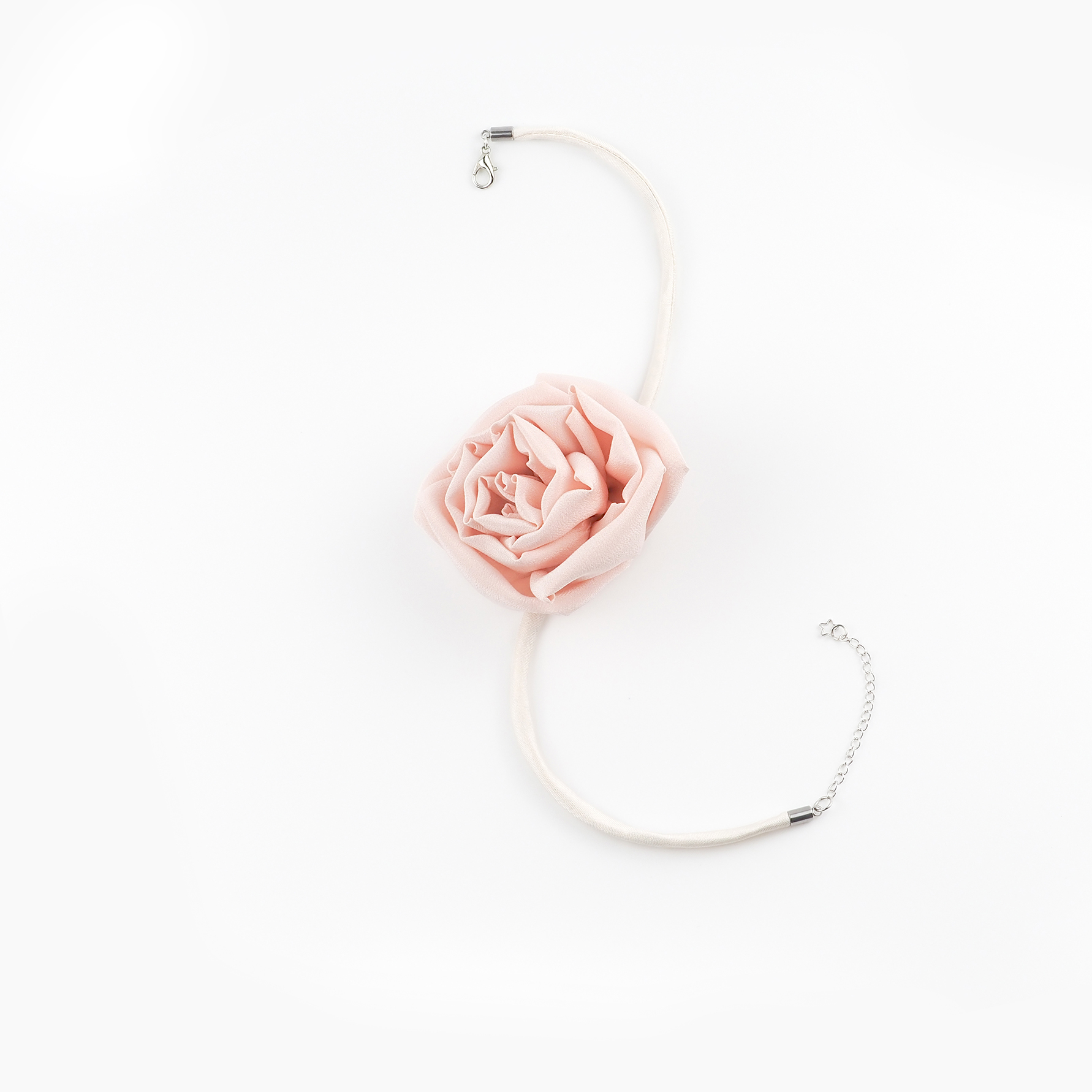 Pink_Silk_Rose_Choker_Necklace_Flat_Lay
