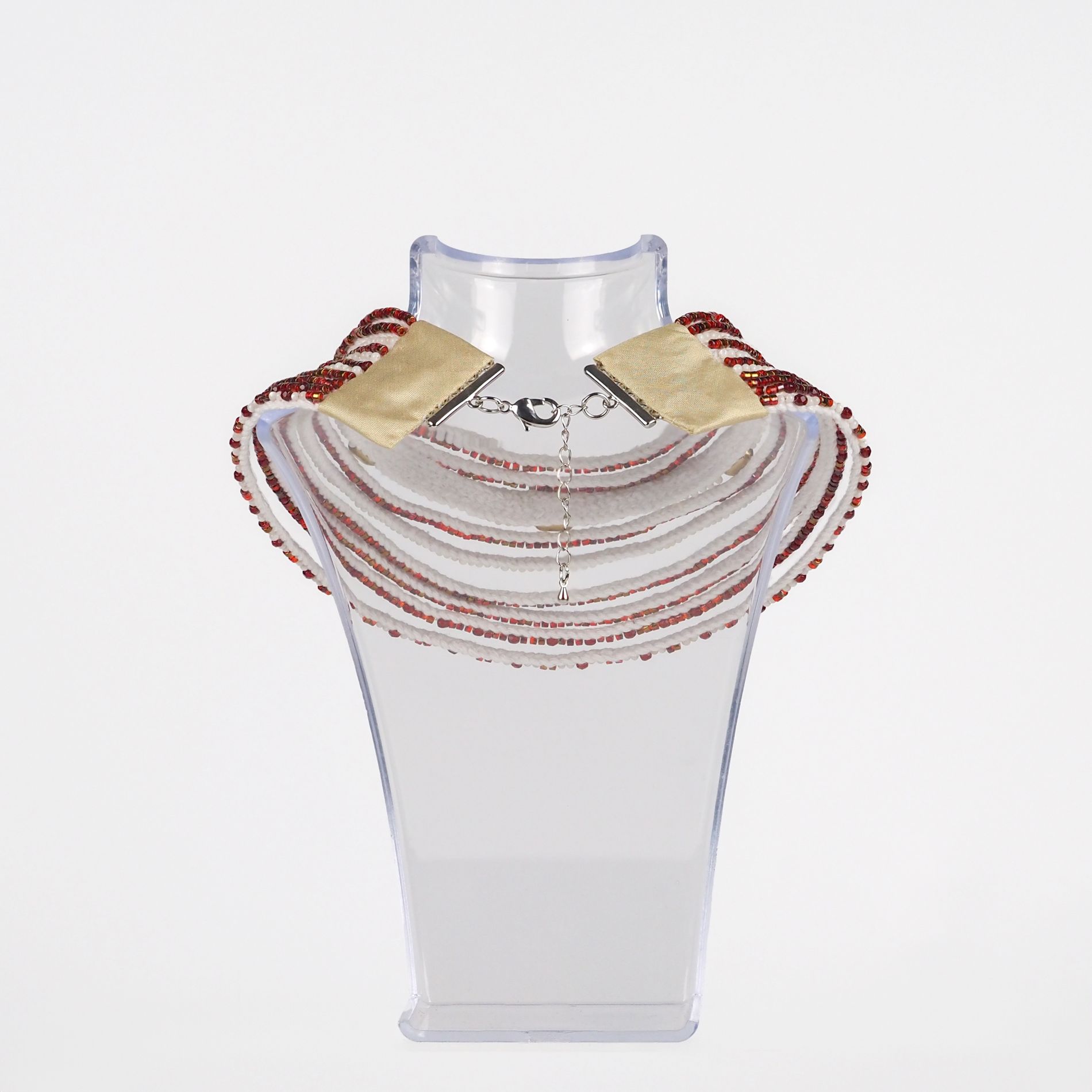 Red_White_Multi-Strand_Necklace_Back_View