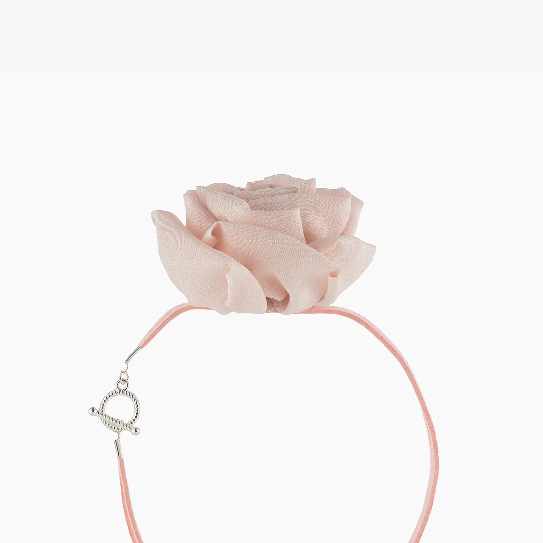 Side_View_of_Pink_Silk_Rose_Choker_Necklace
