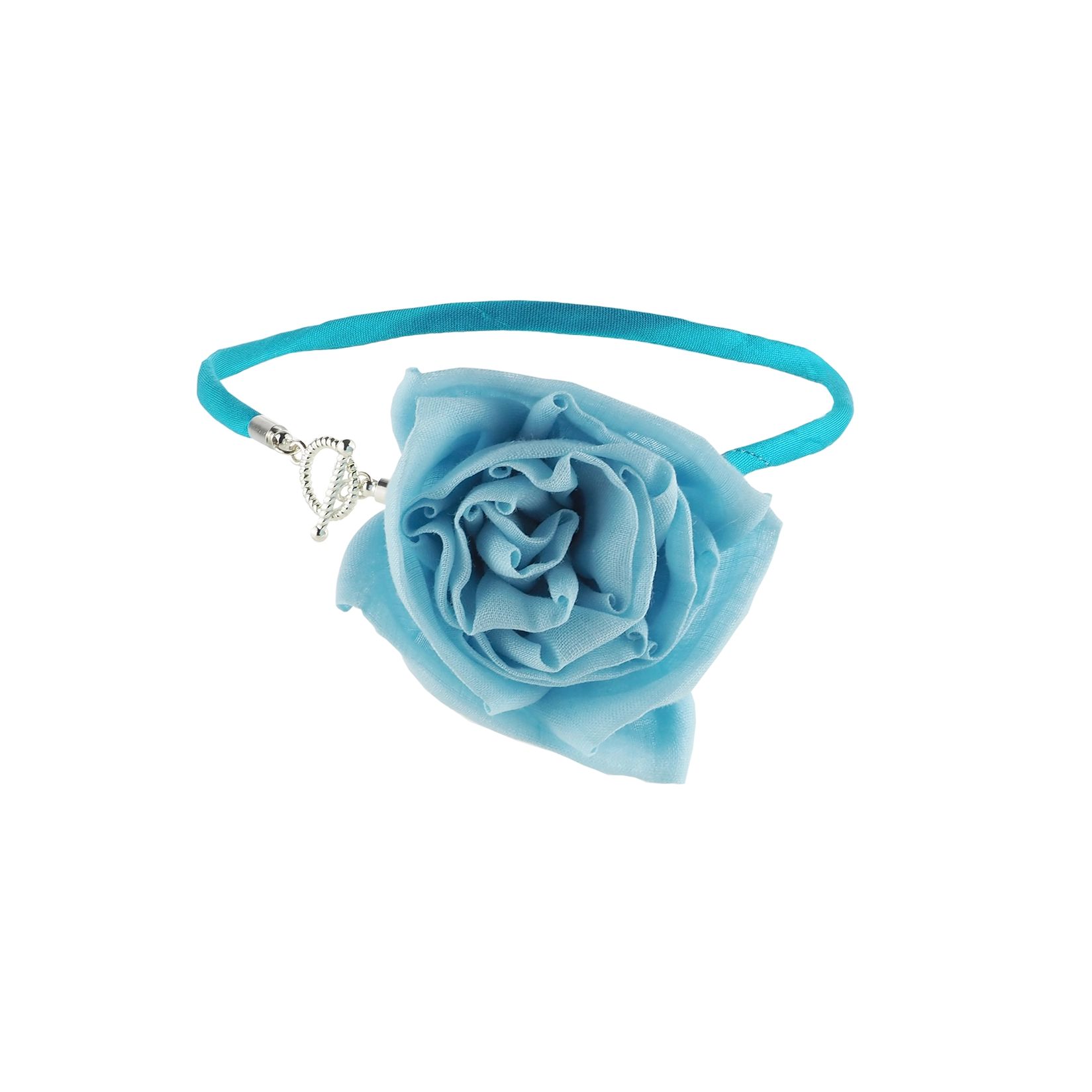 blue-silk-flower-choker-side-view